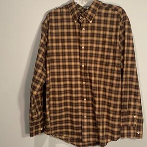 St. John’s Bay XL long sleeve brown and tan plaid shirt